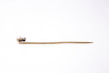 Antique Natural Pearl & Diamond Lapel Pin 14K 585 Yellow & White Gold Brooch