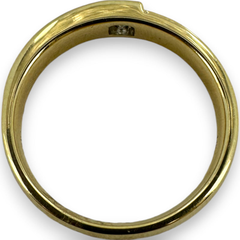 ZAC Zac Posen for Blue Nile Solid 14kt Yellow Gold Bezel Set Princess Cut Diamond Ring With Diamond Accent Band Size 10