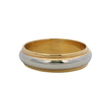 Vintage 1980s Tiffany Style Platinum and 18kt Yellow Gold 6mm Band Ring Size 10