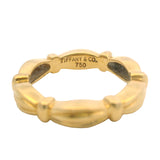 Vintage Tiffany & Co Solid 18kt Yellow Gold Fluted Scalloped Signature Band Ring Size 6