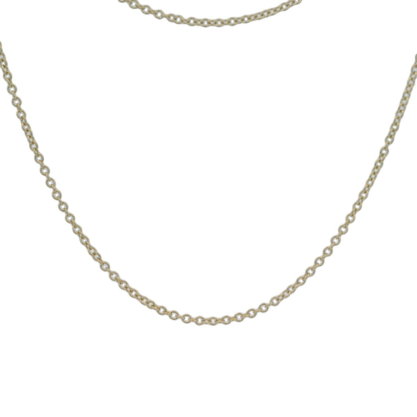 Tiffany & Co Italian 18kt Yellow Gold Classic Dainty Cable Link Chain Necklace 16"