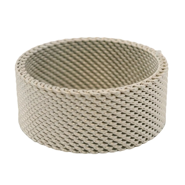 Tiffany & Co 925 Sterling Silver Somerset Collection 9.5mm Firm Mesh Ring Size 10