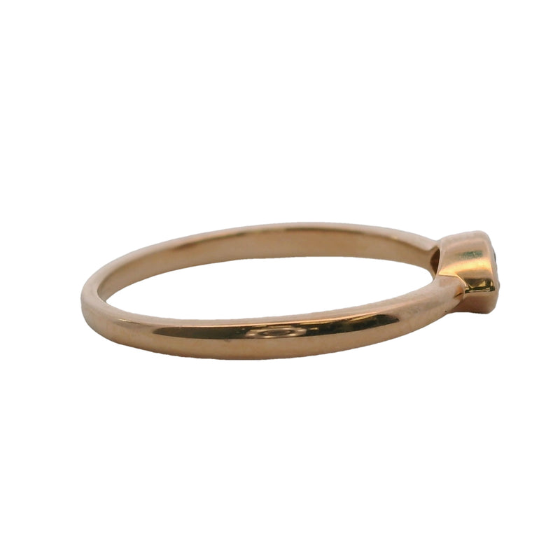 SNJ Geometric Stackable Marquise Diamond 14k 585 Rose Gold Band Ring Size 7