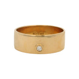 Toteme Solid 18kt Yellow Gold and Diamond Midi or Pinky Ring Cigar Band Size 3