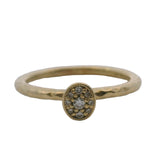 Retired Gabriel & Co Solid 14kt Yellow Gold Hammered Diamond Small Cluster Ring Size 6.5