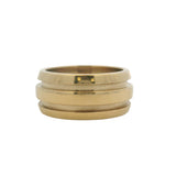 Vintage Tiffany & Co Solid 18kt Yellow Gold Double Grooved Wide Atlas Ring Band Size 6