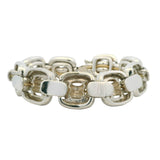 Vintage Tiffany & Co 925 Sterling 18k Yellow Gold Rope Square Link Bracelet 7.5"
