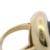 Vintage Denise Roberge Solid 18kt Yellow Gold and Cabochon Star Ruby Circle Cocktail Ring Size 6.25