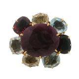 H. STERN & DVF Solid 18kt Yellow Gold Ruby, Tourmaline, Aquamarine, Quartz & Diamond Cocktail Ring Sz 11