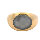 Gratas Solid 18kt Yellow Gold Dome Ring with Intaglio Glass Ostrich Signet Size 8