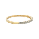 Dadwani Solid 14kt Yellow Gold and Diamond Half Eternity Band Ring Size 7