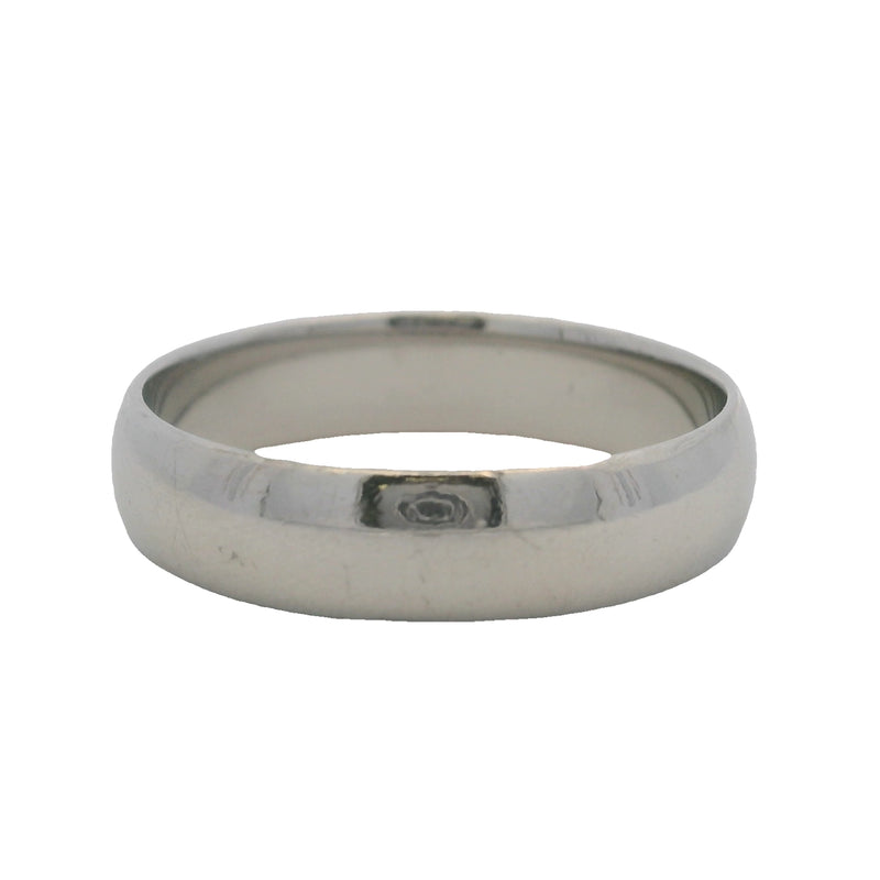 Anillo de bodas Blue Nile para hombre en platino macizo 900 de 5 mm con forma de D, talla 9