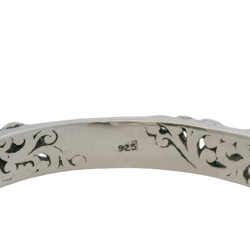 Lois Hill Hammered Scroll Motif 925 Sterling Silver Cuff Made In Indonesia