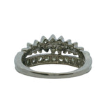 Vintage 1940-50s 14kt White Gold and Diamond Crown Stackable Wedding Band Ring Size 6.5