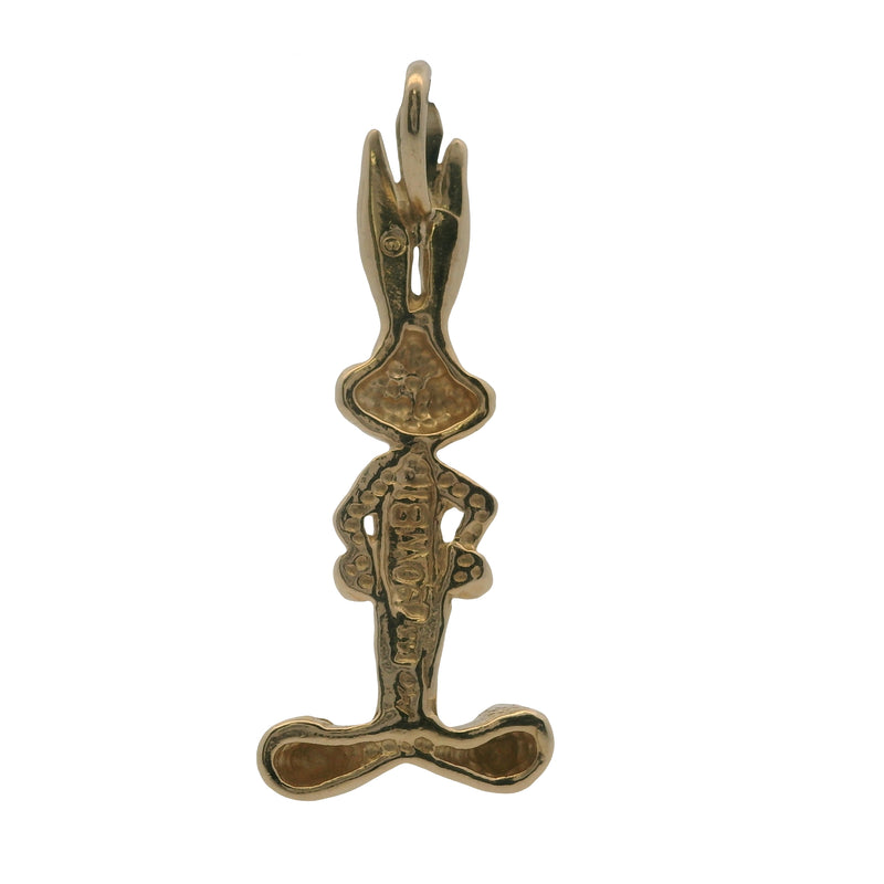 Vintage 1990 Warner Brothers Solid 14kt Yellow Gold Bugs Bunny Charm