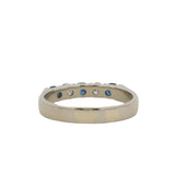 Kuber Solid 14kt White Gold Alternating 0.40ctw Diamond and Sapphire Wedding Band Ring Size 9.5