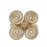 Amina Sorel 18kt Yellow Gold "Continuum" Large Celestial Spiral Statement Diamond Ring