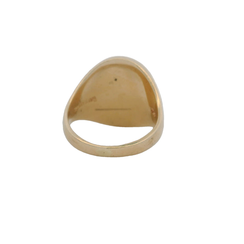 1950-70s Tiffany & Co Vintage Solid 14kt Yellow Gold 19.3mm 17g "TNA" Engraved Signet Ring Size 9