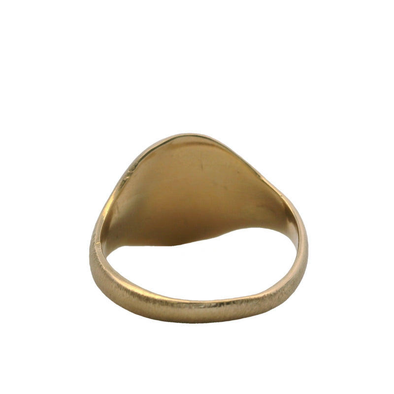 Vintage Solid 14kt Yellow Gold Blank Satin Finish Sides Signet Ring Size 6.5