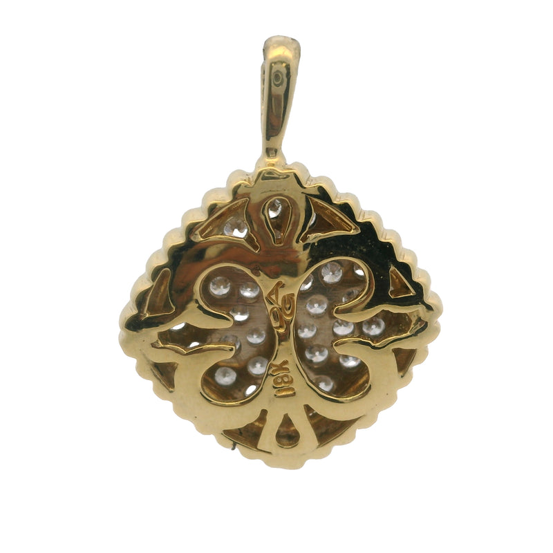 Vintage DAG Solid 18kt Yellow Gold and 3/4ctw Diamond Cluster Pendant