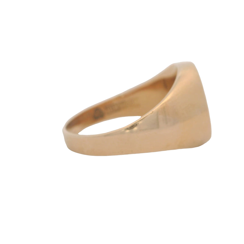 Vintage Solid 18kt Rose Gold Simple Oval "R" Block Lettering Signet Ring Size 7