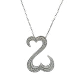 Jane Seymour Solid 14kt White Gold 0.50ctw Open Hearts Diamond 20" Necklace
