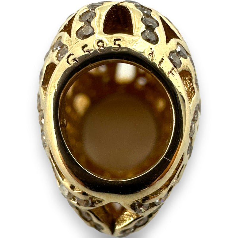 PANDORA 14kt Yellow Gold Retired Love and Appreciation Spacer Charm with CZ Cubic Zirconias Pendant ALE 585