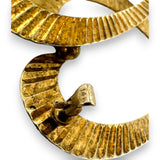 Krementz Vintage 1930-50s Retro Era Double Heart Brooch Pin with Sunburst Pattern