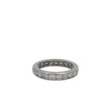 Solid 14kt White Gold and 1.61ctw Diamond 3.5mm Wide Channel-Set Eternity Stackable Band Size 5.75