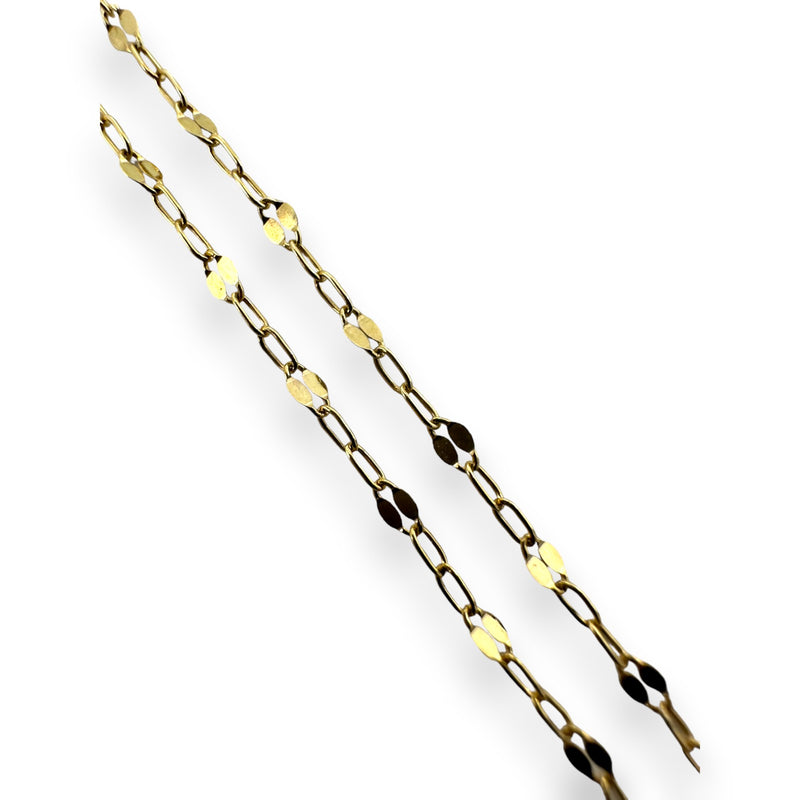 Bony Levy 14kt Yellow Gold Dainty Sparkling Chain 10-10.5" Anklet Made in Italy