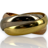 Cartier 18kt 750 Tri Color Vintage Trinity Rolling Band Ring Size 57