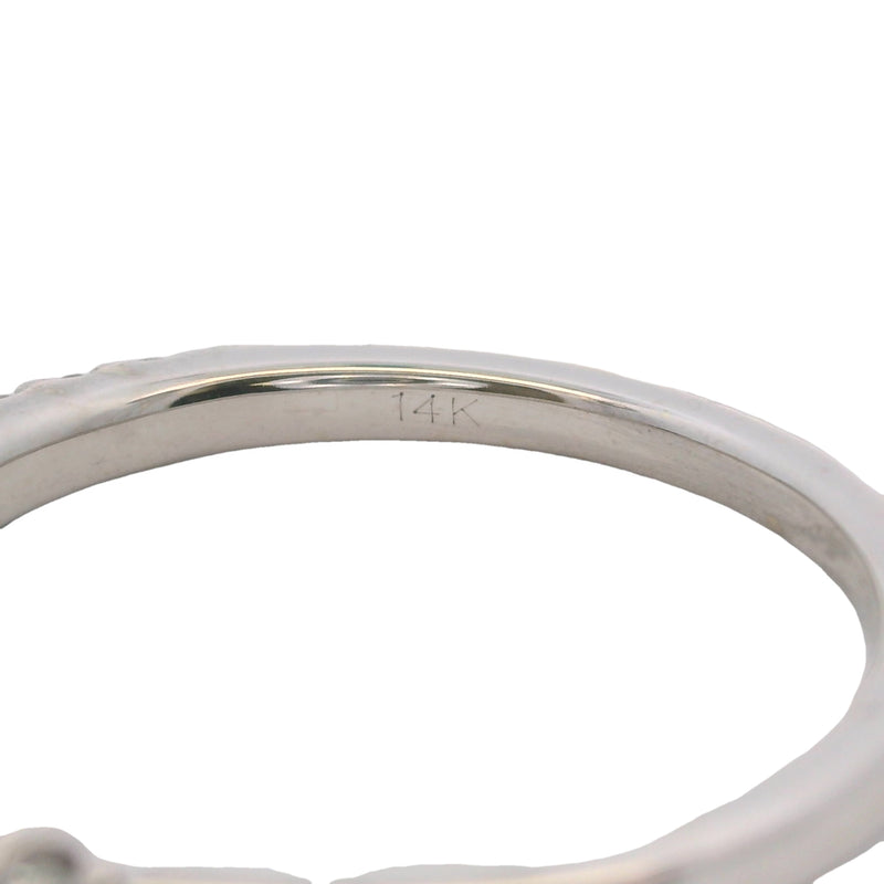 Solid 14kt White Gold and Diamond 2.2mm Stackable Wedding Band Ring Size 7