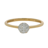 Bony Levy Solid 18kt Yellow Gold and Diamond Round Cluster Ring Thin Band Size 7