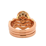 Neil Lane Solid 14kt Rose Gold Pear Cut Morganite and Diamond 3-Ring Wedding Stack Size 6.75