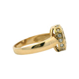 Solid 14kt Yellow Gold Cubic Zirconia 12mm Wide Solitaire Ring with Halo Size 7.5
