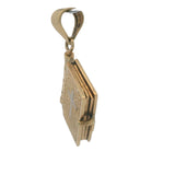 Solid 14kt Yellow Gold Opening Spanish Holy Bible Dangle Charm