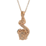 LeVian Solid 14kt Rose Gold Smoky Quartz and Diamond Ribbon Pendant