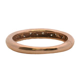 Vintage Solid 14kt Rose Gold Flush-Mount Diamonds Small Dome Stackable Band Ring Size 6.75