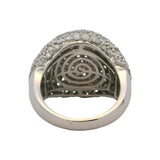 Vintage 18kt White Gold Large 5.25ctw Diamond Pave Cluster Dome Ring Size 6.5