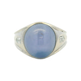 Vintage Solid Platinum 11.7ct Lavender Star Sapphire and Diamond Statement Ring Size 7