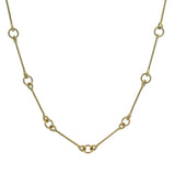 Elaine Chong Solid 18kt Yellow Gold and Aventurine Quartz Large Moving Evil Eye Pendant 19.5" Necklace