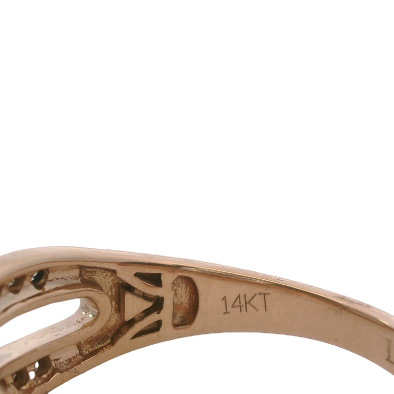 Le Vian 14kt Rose Gold White and Cognac 1/2ctw Diamond Loop Orbit Ring Size 7
