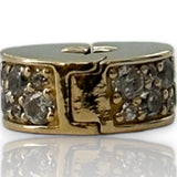Pandora Solid 14kt Yellow Gold Clear Pave Clip Spacer Charm with CZ Cubic Zirconia Stones Pendant ALE 585