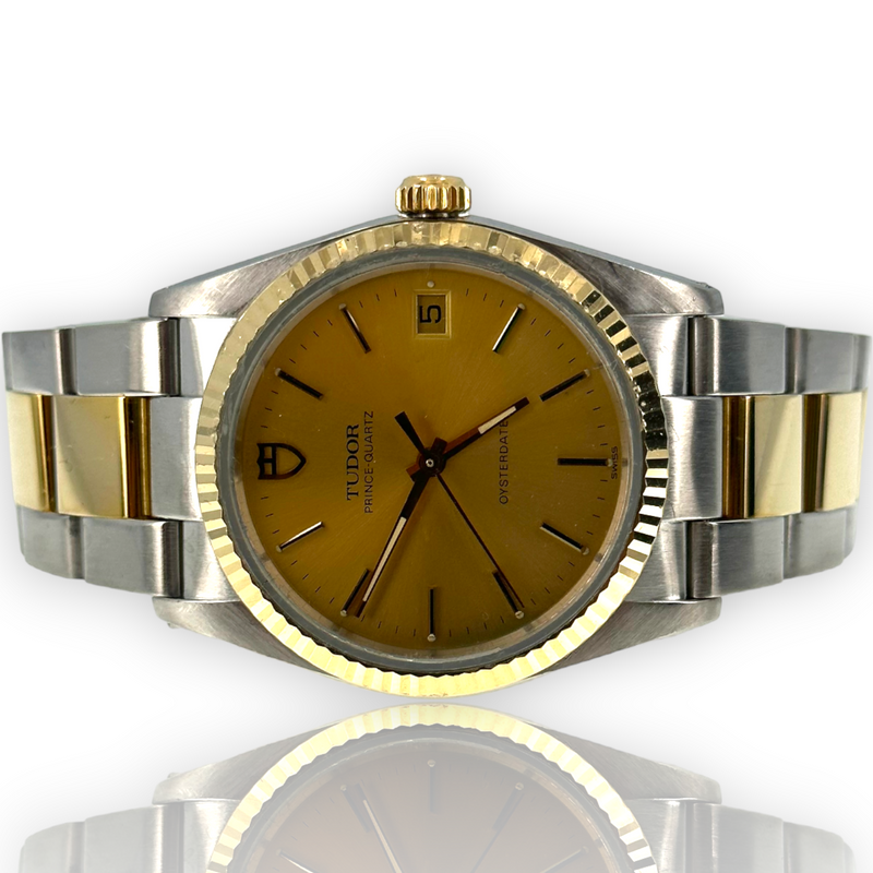 Tudor Prince 34mm 84033 Champagne Dial Steel Yellow Gold Tone Quartz Watch