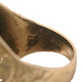 Antique Solid 14kt Yellow Gold Black Carved Wedgewood Intaglio Ring Size 6