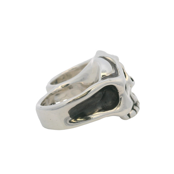 Aileyan 925 Sterling Silver Brane Two Finger Half Jaw Skull Ring Size 12.5