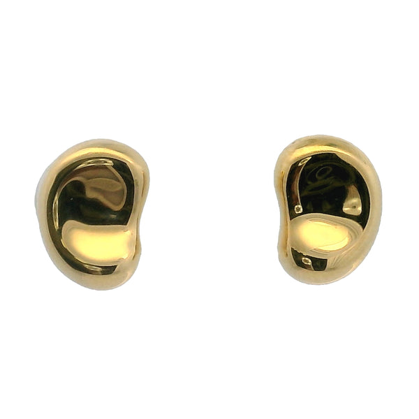 Tiffany & Co Solid 18kt Yellow Gold Elsa Peretti 11mm Bean Stud Earrings
