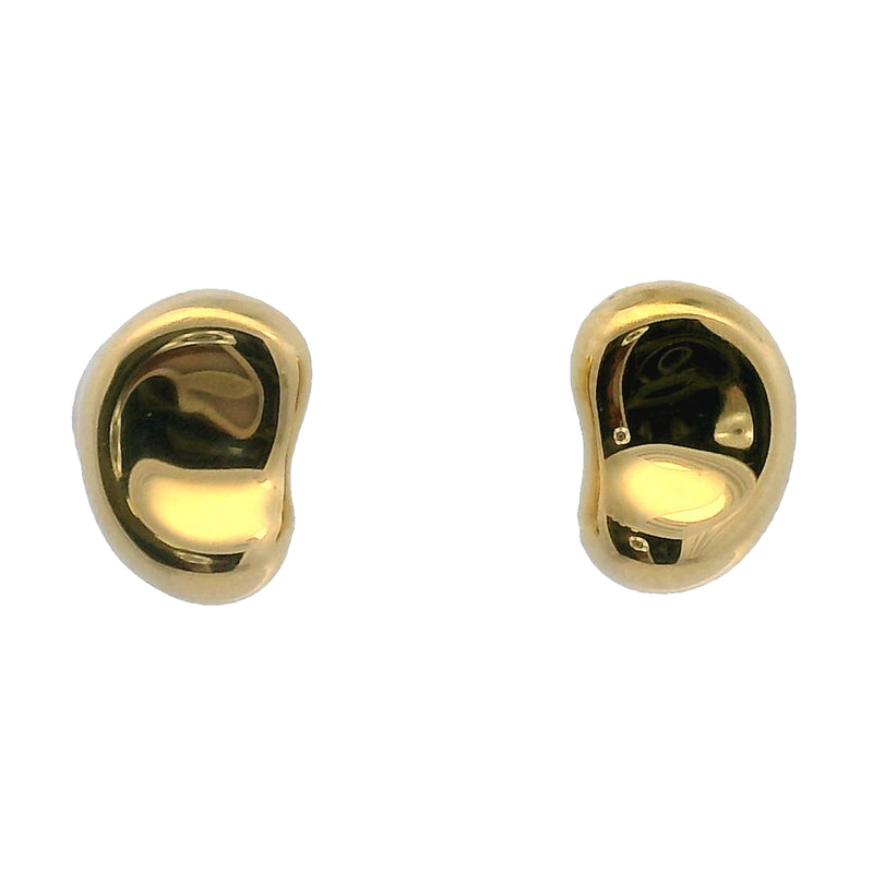 Tiffany & Co Solid 18kt Yellow Gold Elsa Peretti 11mm Bean Stud Earrings