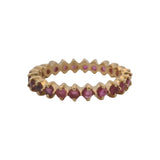 Vintage Solid 14kt Yellow Gold and 0.96ctw Natural Ruby 3.5mm Eternity Band Ring Size 7.75
