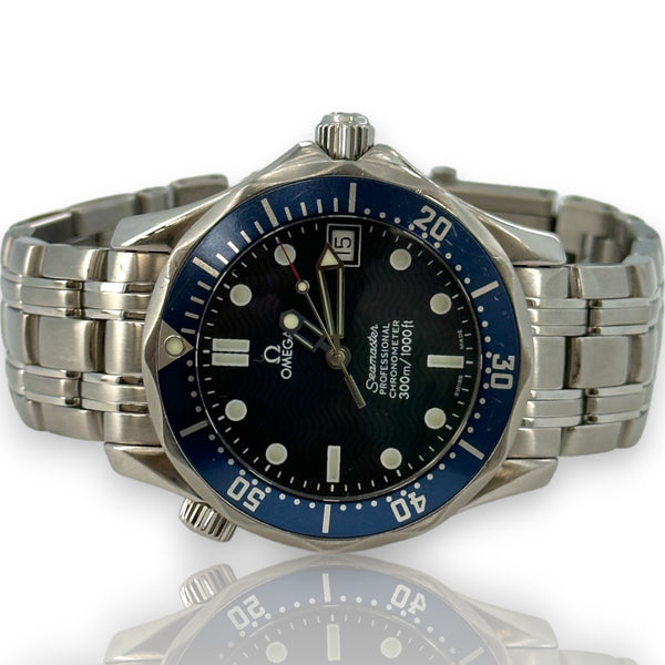 Omega Seamaster Midsize 36mm 168.1622 Wave Blue Dial Watch